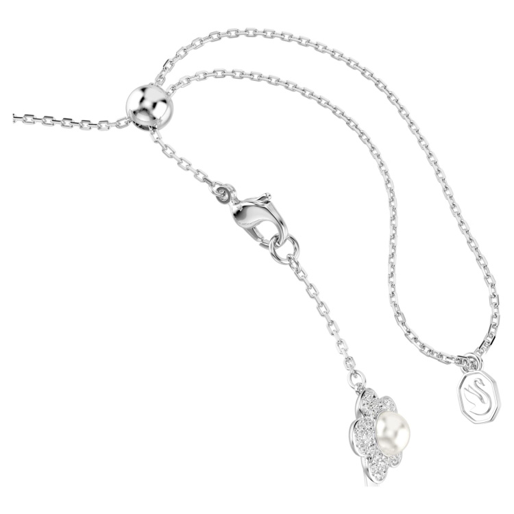 Ariana Grande x Swarovski choker Crystal pearl, Round cut, White, Rhodium plated